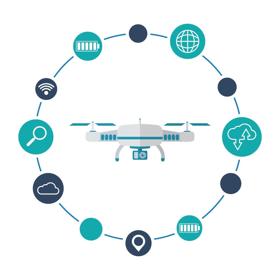 Isolated drone vector design