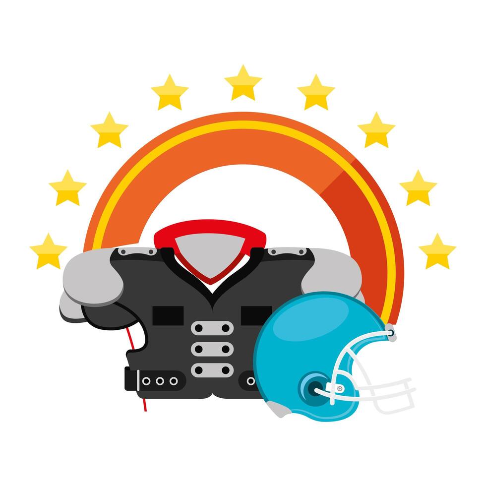 american football helmet with shoulder gear vector