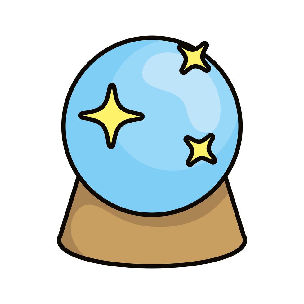 crystal ball magic sorcery icon vector