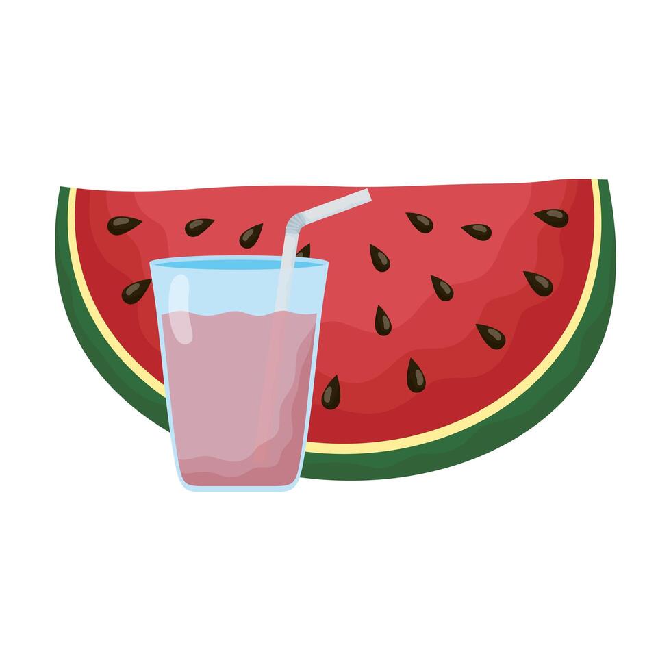 fresh watermelon with juice vector