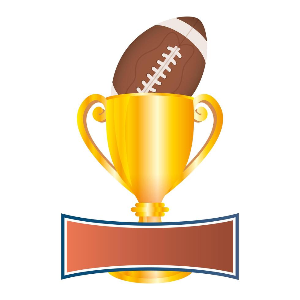 american football with trophy vector