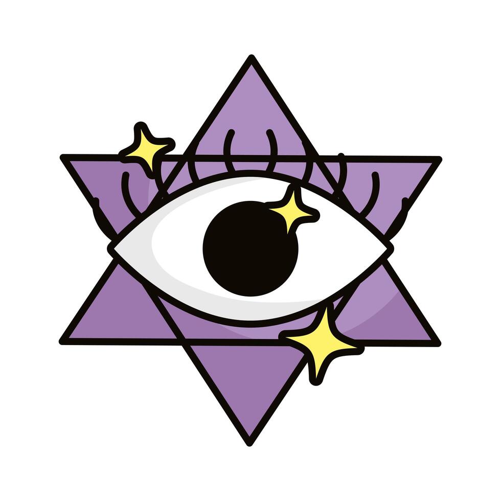 eye in star magic sorcery symbol vector