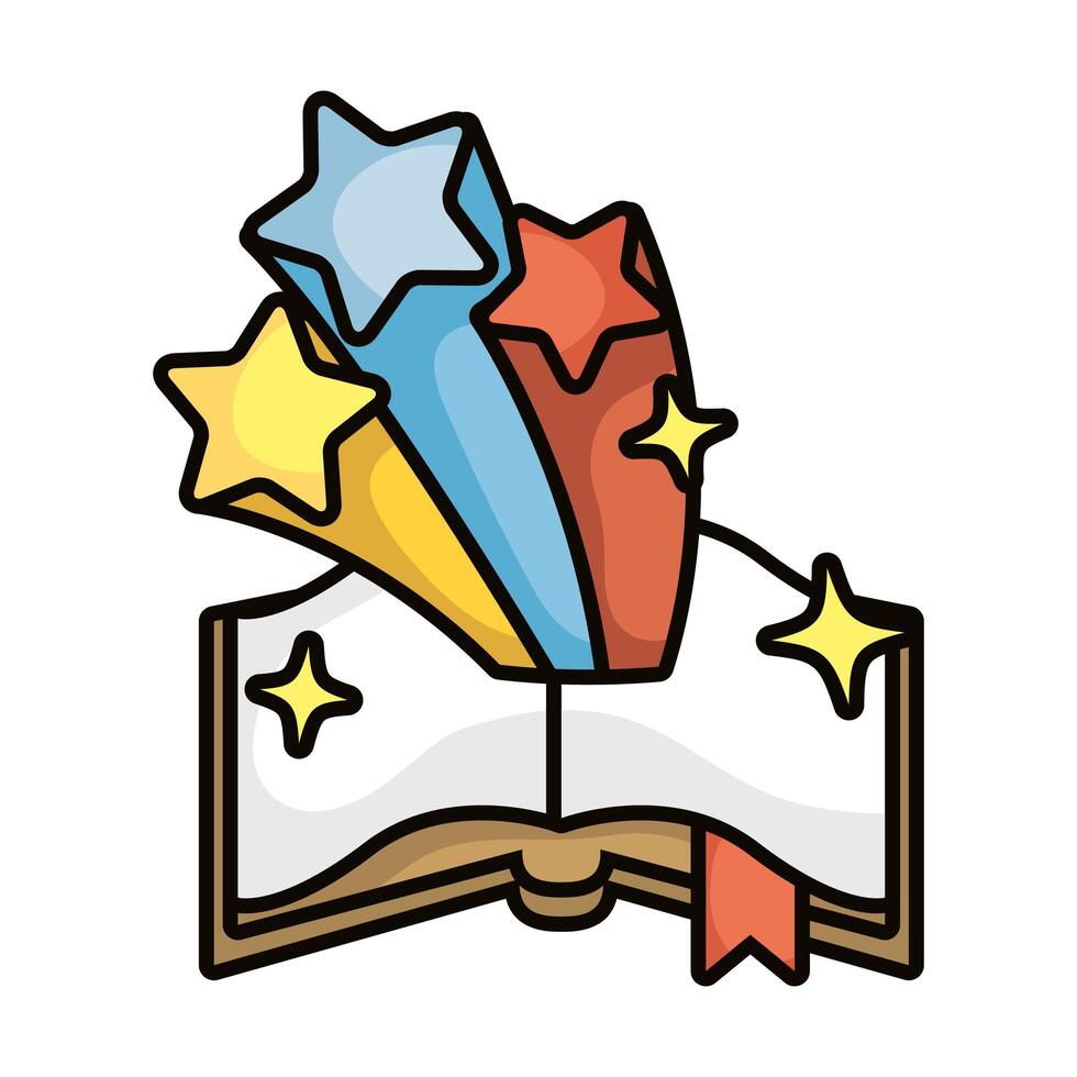 magic sorcery book isolated icon vector