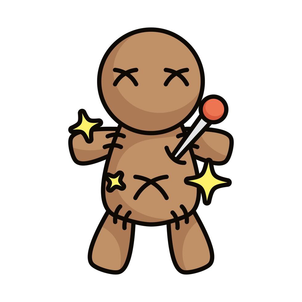 voodoo doll magic sorcery icon vector