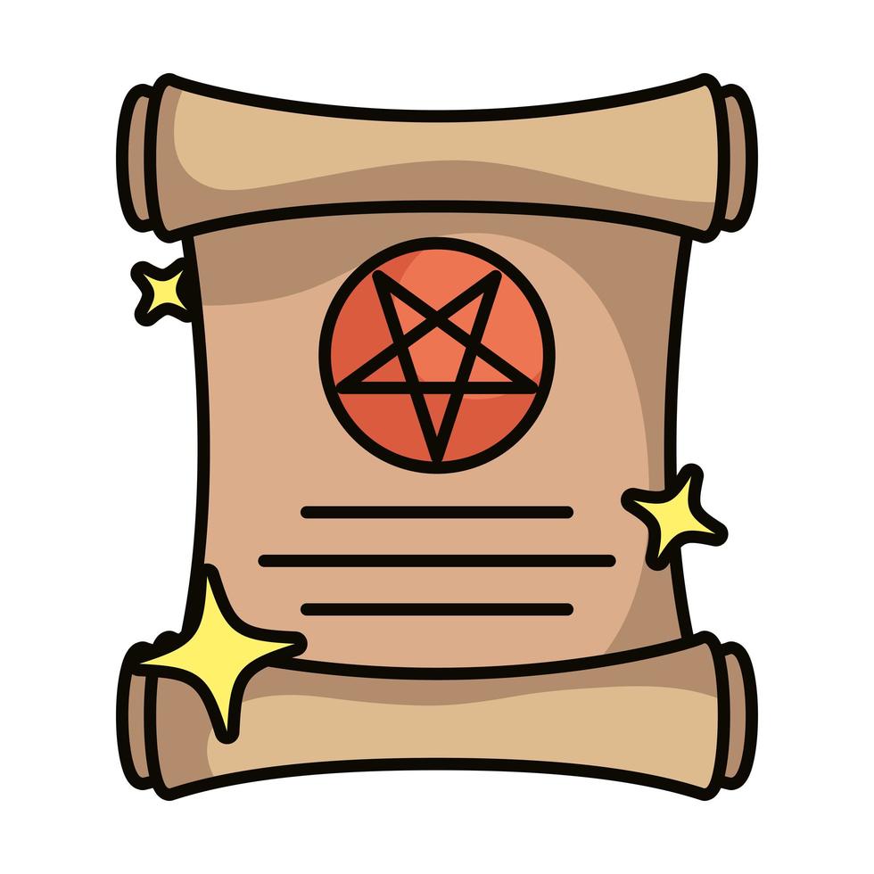 papyrus with magic spell icon vector