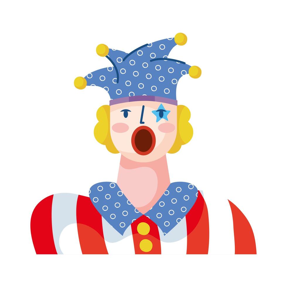 clown funny hand draw style vector