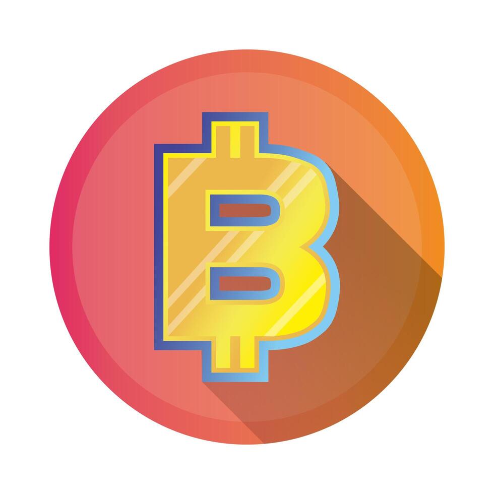 bitcoin symbol detailed style icon vector