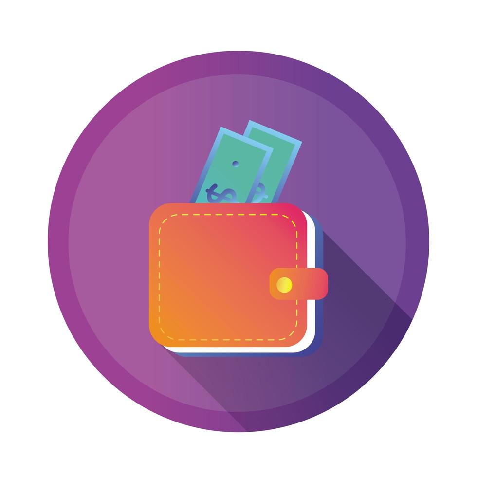 billetera con facturas icono de estilo detallado vector