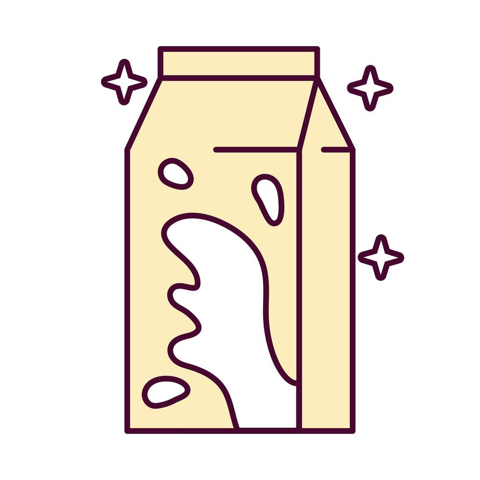 icono de estilo detallado de embalaje de caja de leche vector