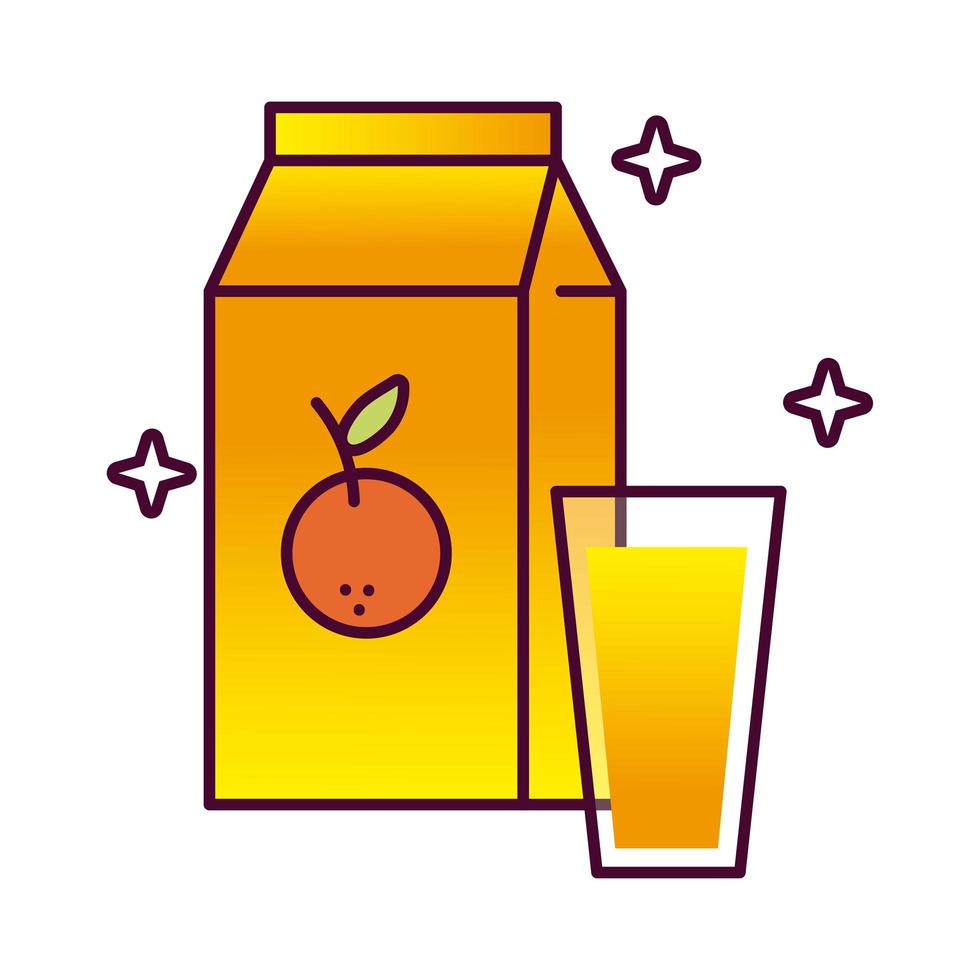 orange juice in box detailed style icon vector