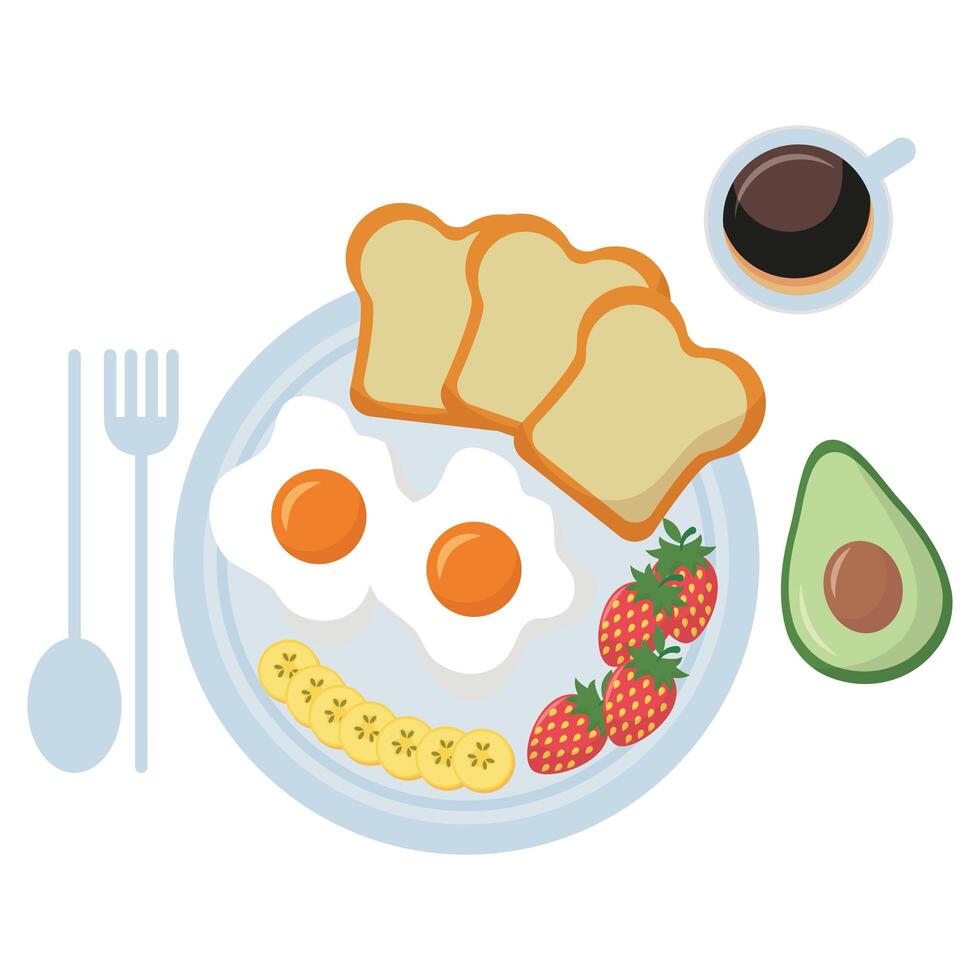 Breakfast egg and bread design vector
