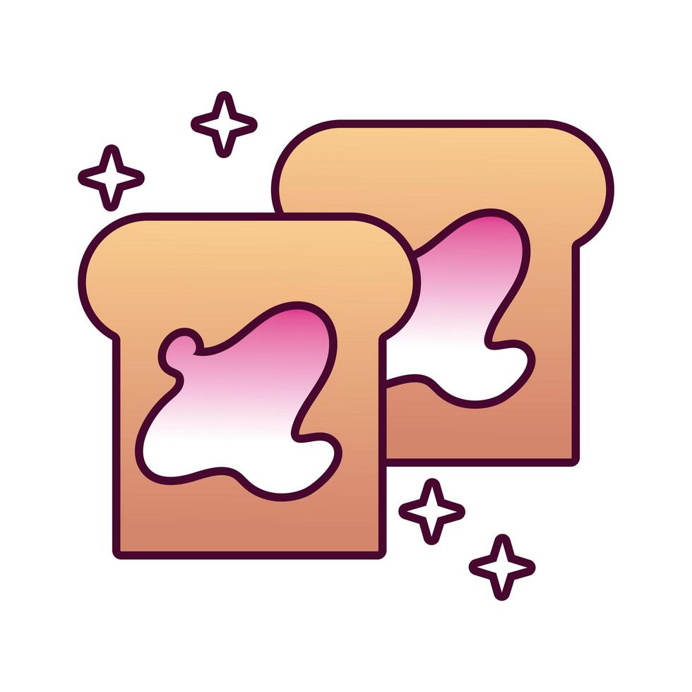 bread sliced pastry bakery detailed style icon vector
