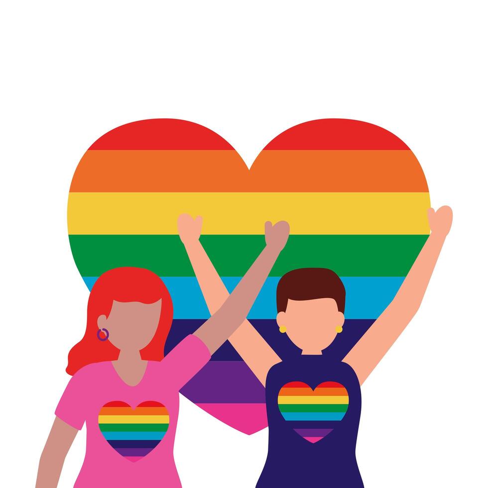 Women supporting LGTBIQ march design vector