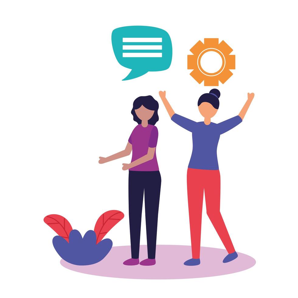 Avatar women with teamwork icon vector design