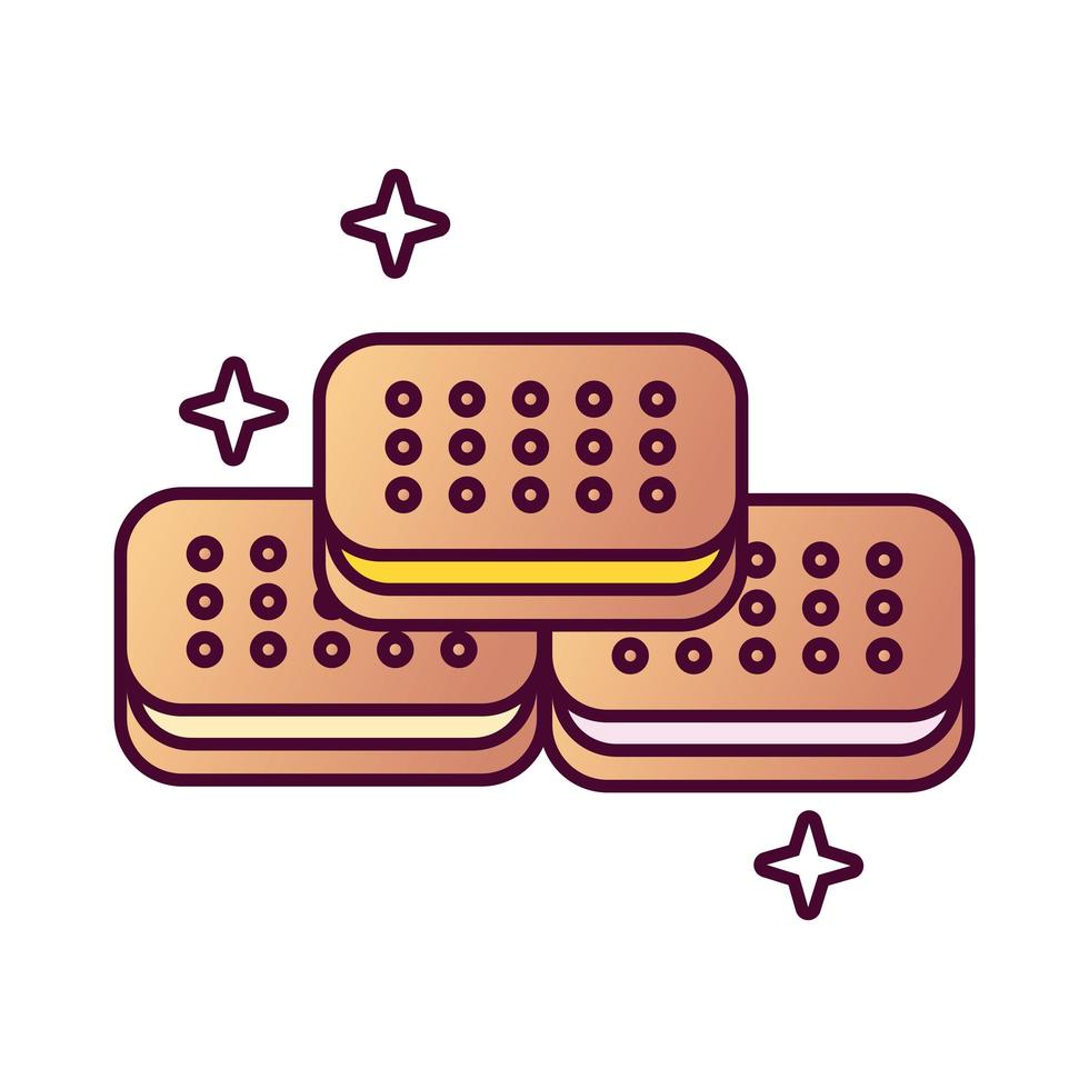 sweet cookies detailed style icon vector