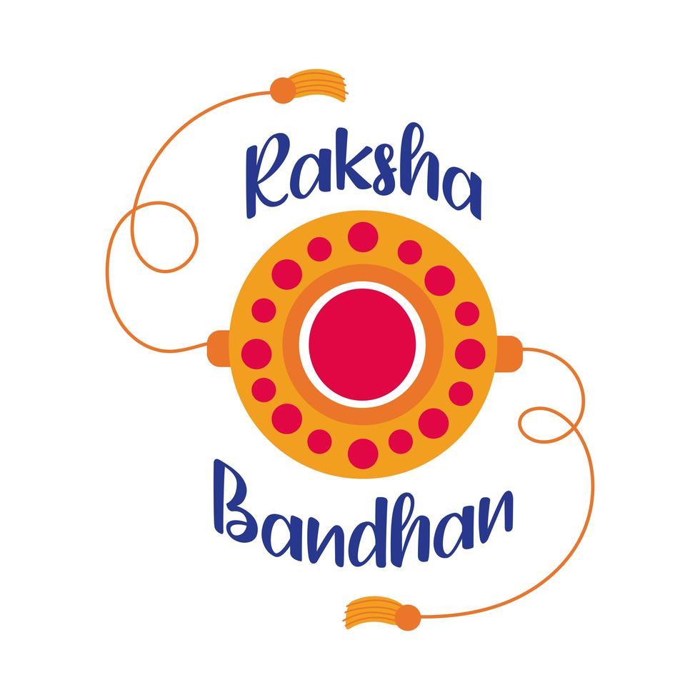 accesorio de pulsera de flor de raksha bandhan feliz estilo plano vector