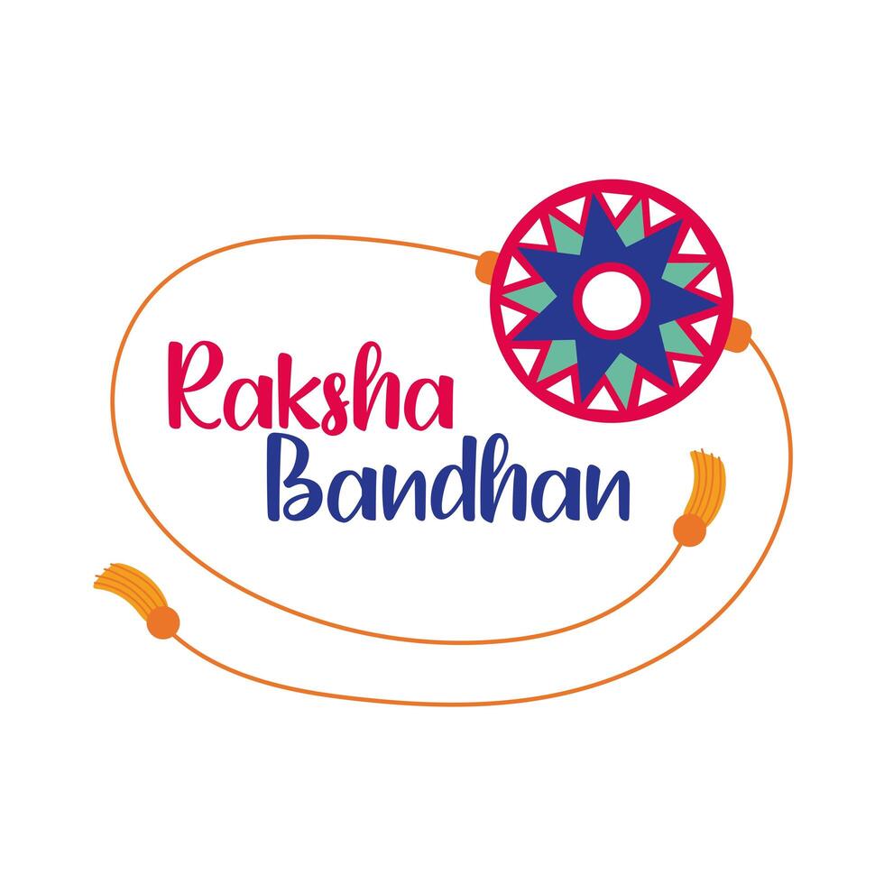 accesorio de pulsera de flor de raksha bandhan feliz estilo plano vector