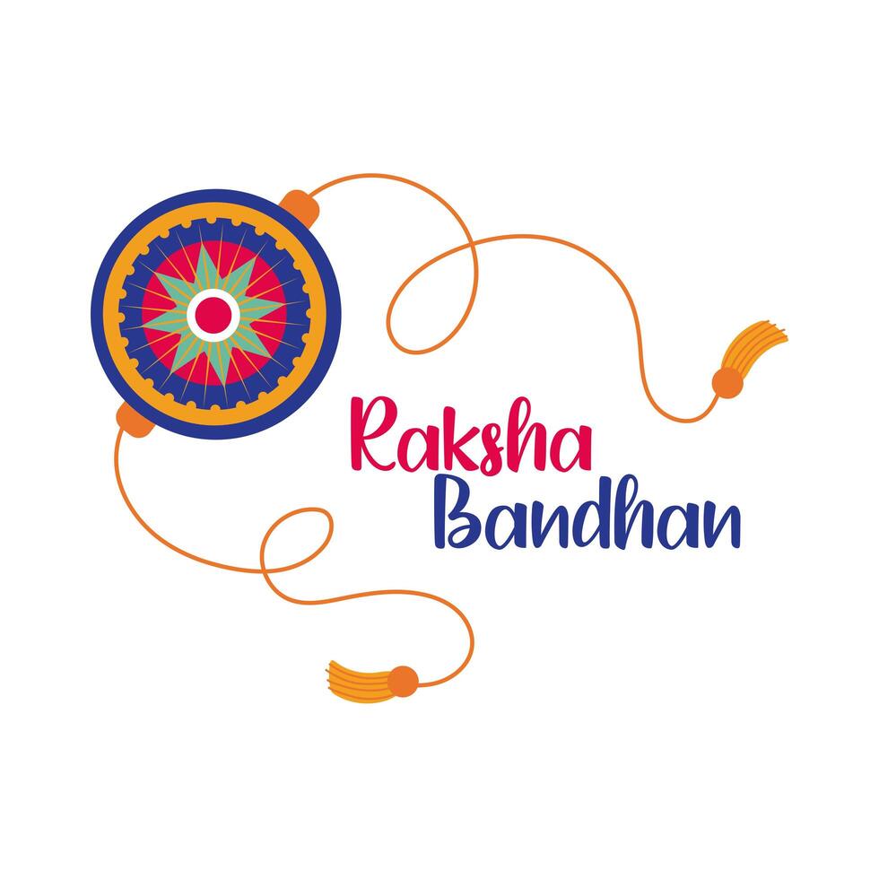 happy raksha bandhan flower wristband accessory flat style vector