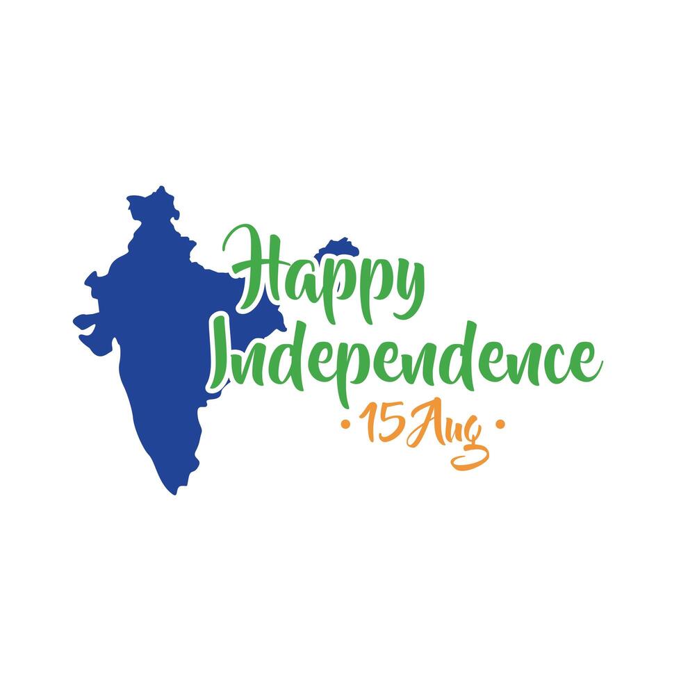 india independence day celebration with map flat style vector