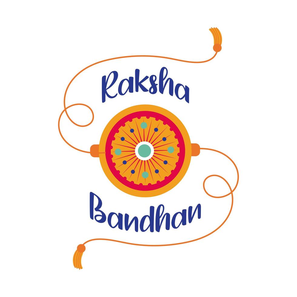 accesorio de pulsera de flor de raksha bandhan feliz estilo plano vector