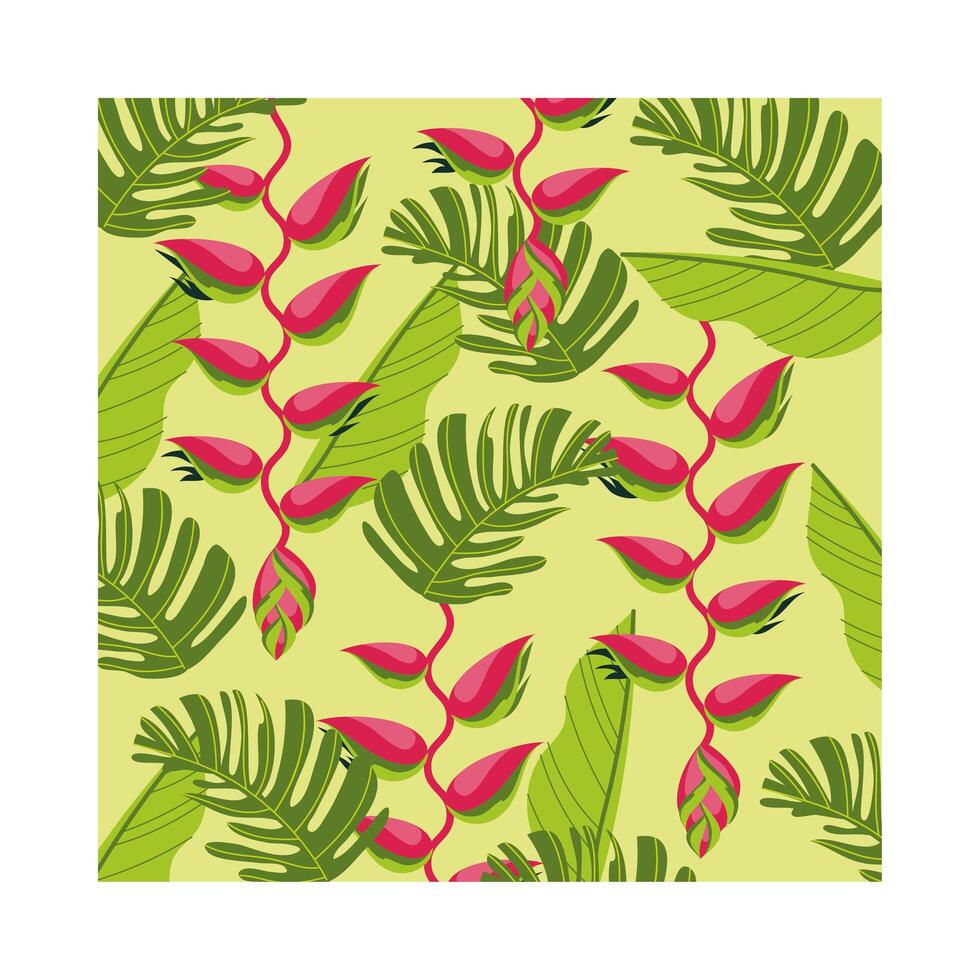 heliconias plants tropical pattern background vector