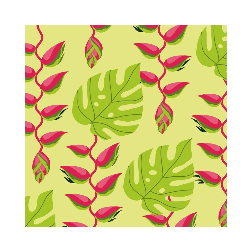 heliconias plants tropical pattern background vector