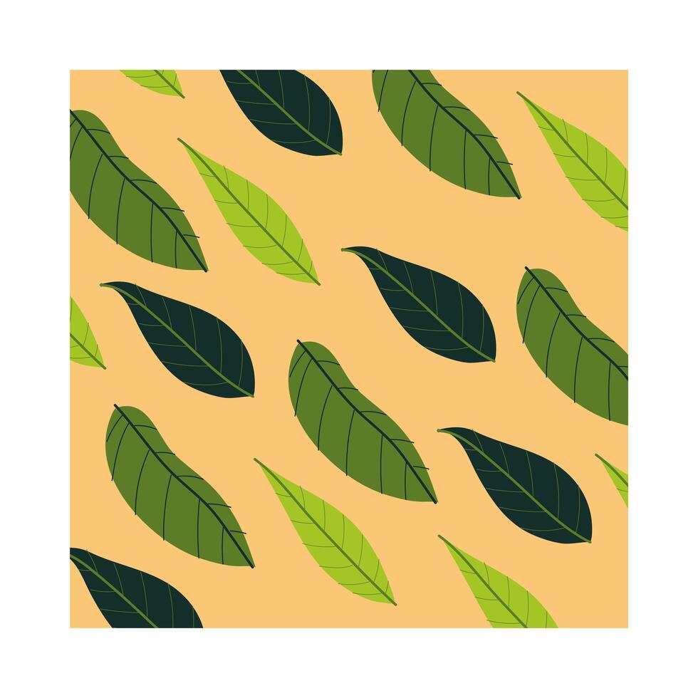 leafy plants tropical pattern background vector