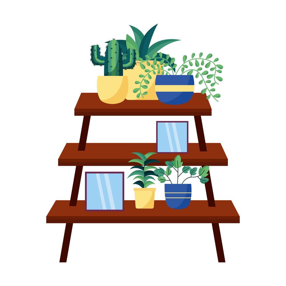 diseño vectorial de plantas y muebles. vector