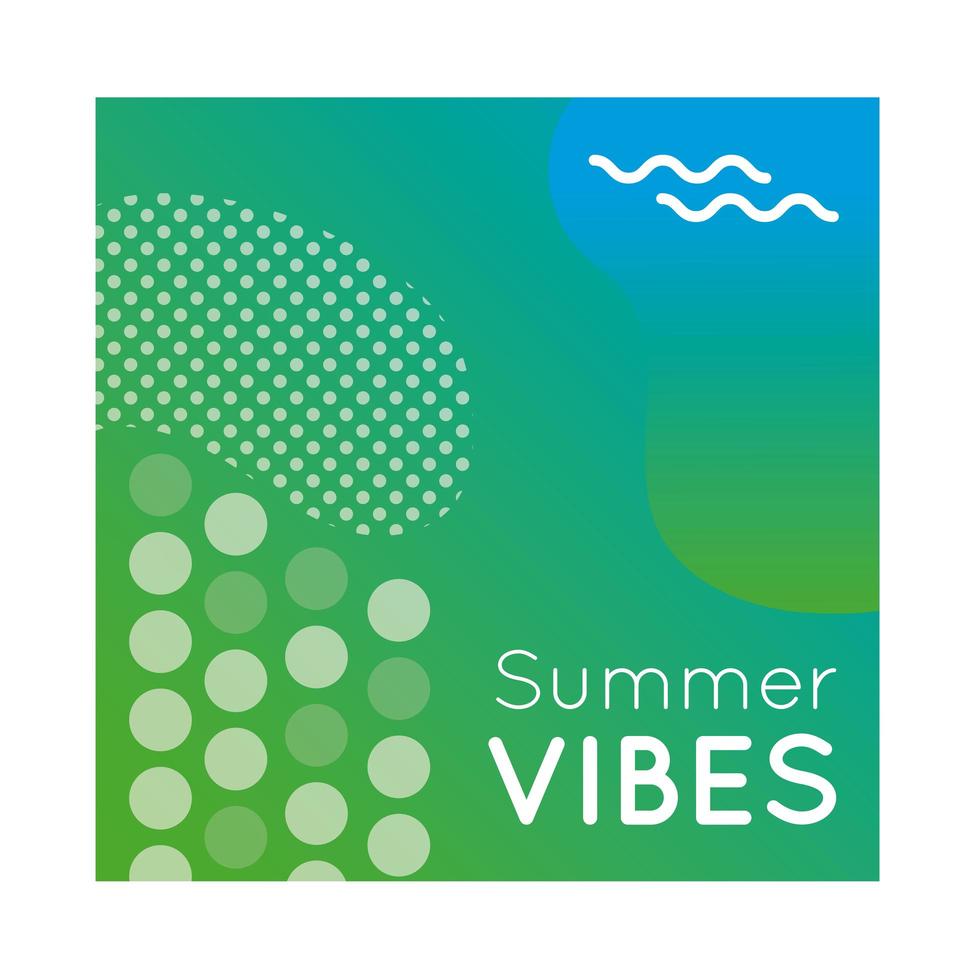 summer vibes colorful banner with lettering vector