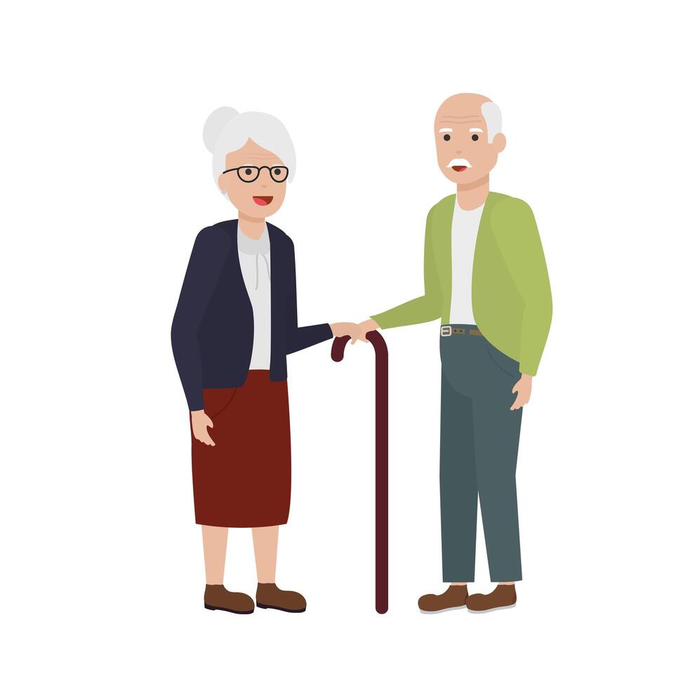 Grandmother and grandfather cartoon vector design