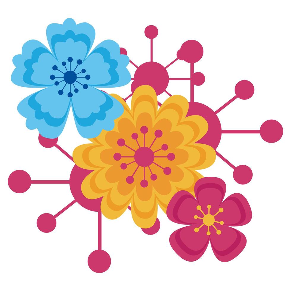 diseño de adorno de flores aisladas vector