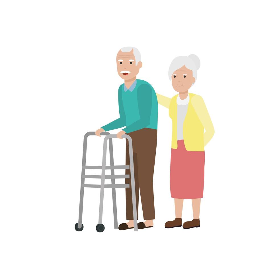 Grandmother and grandfather cartoon design vector