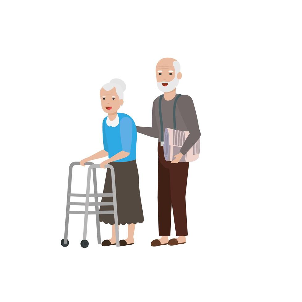 Grandmother and grandfather cartoon design vector