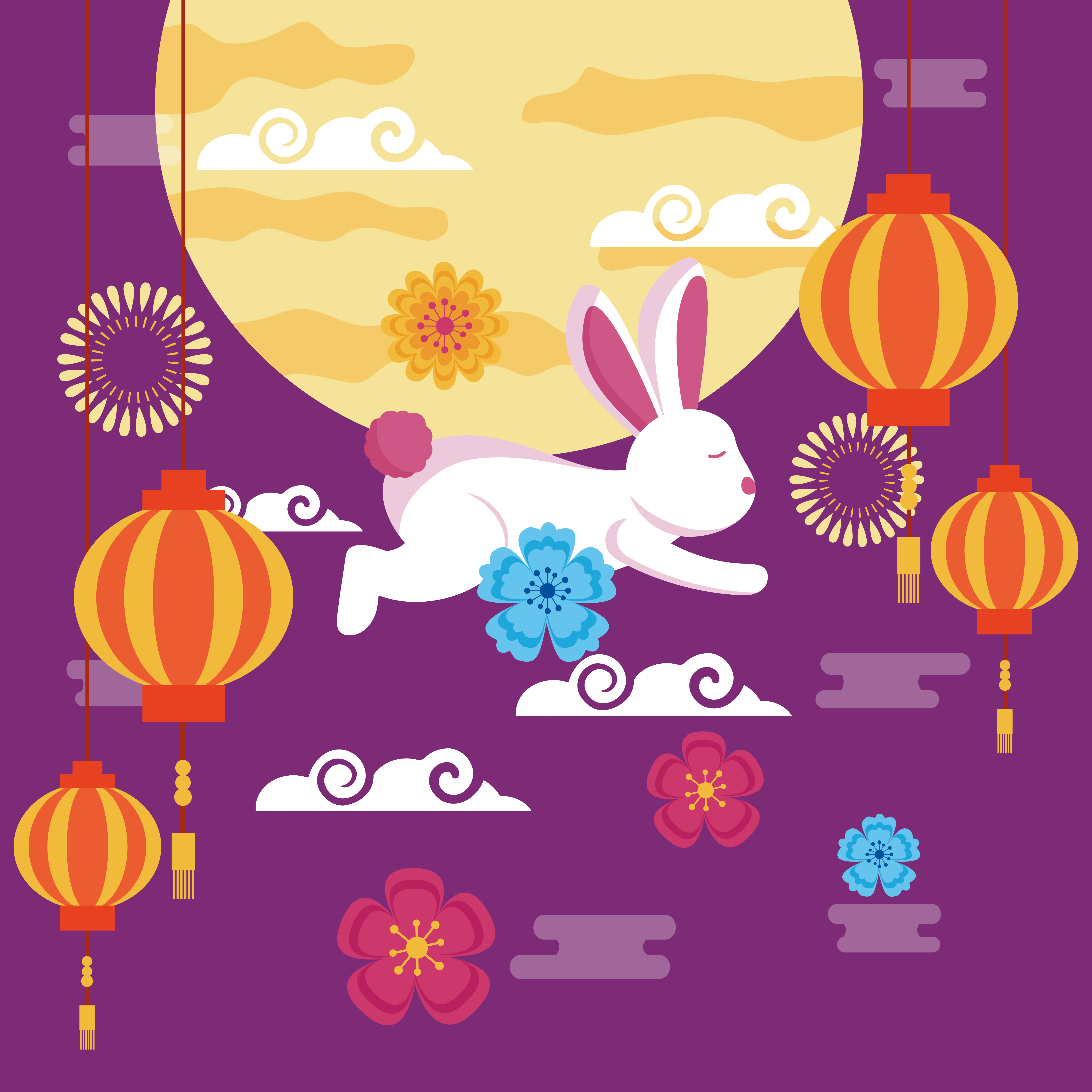 中秋節Q版月兔 中秋節Q版月兔