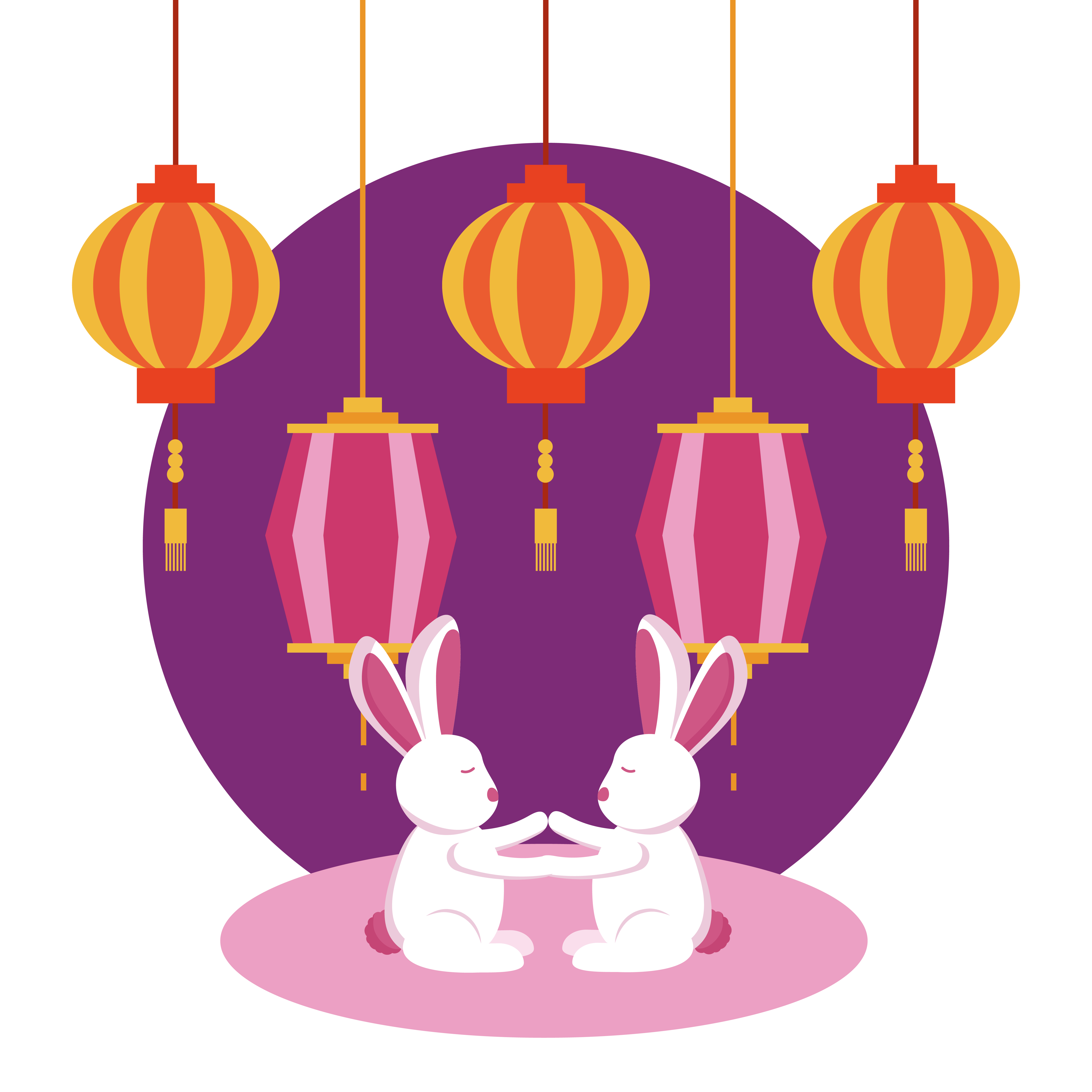 中秋節Q版月兔 中秋節Q版月兔