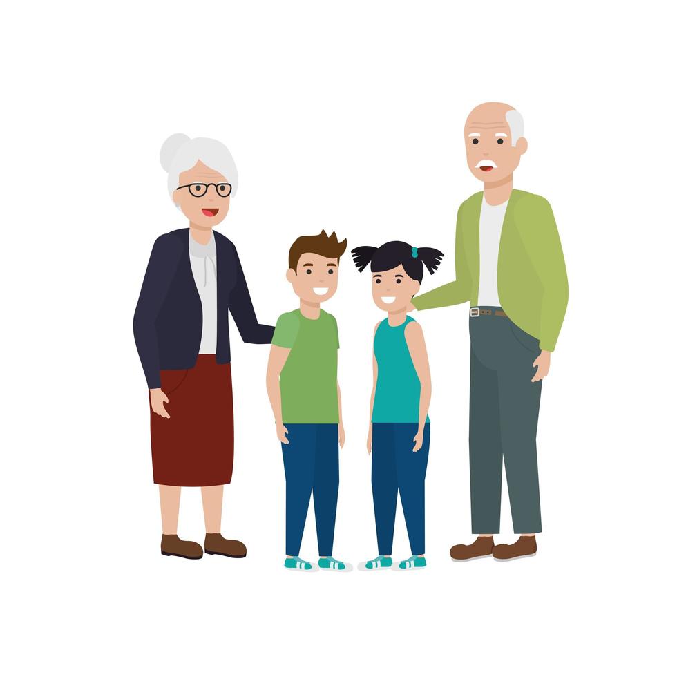 abuela y abuelo diseño vectorial de dibujos animados vector