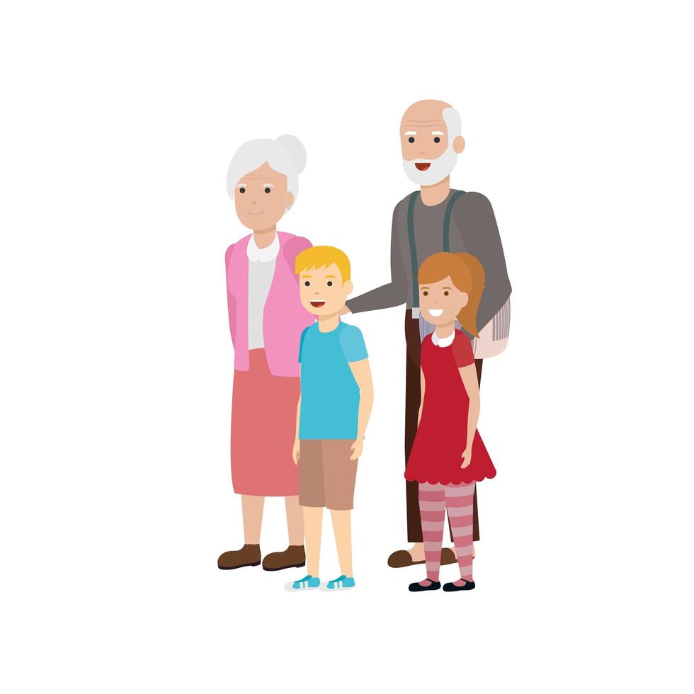 abuela y abuelo diseño vectorial de dibujos animados vector