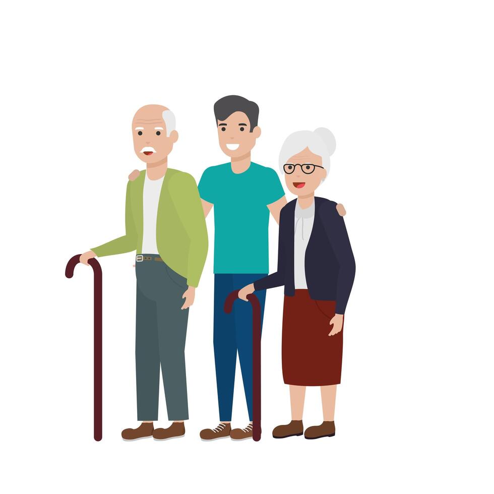 Grandmother and grandfather cartoon design vector