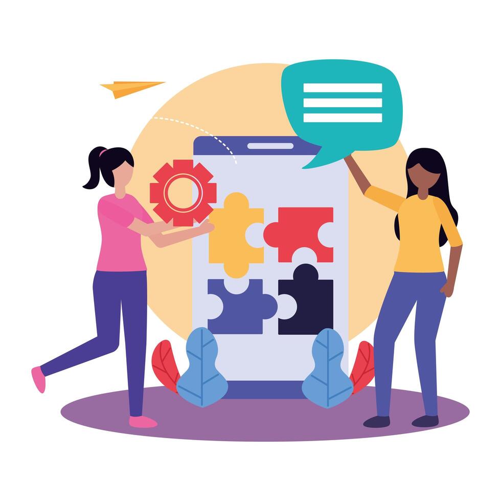 Avatar women with teamwork icon vector design