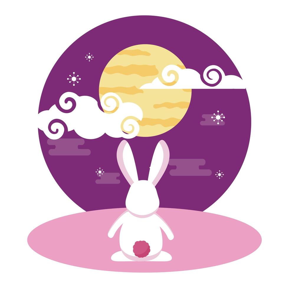 Rabbit of mid autumn festival vector design