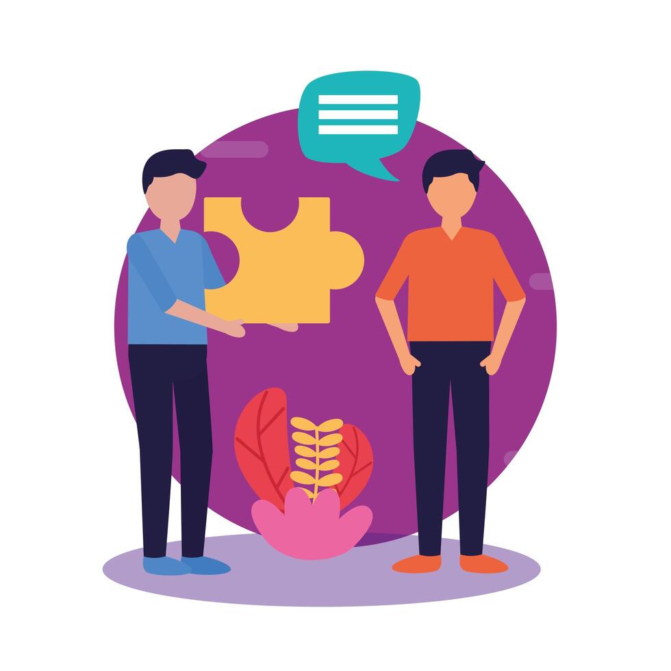 Avatar men with teamwork icon vector design