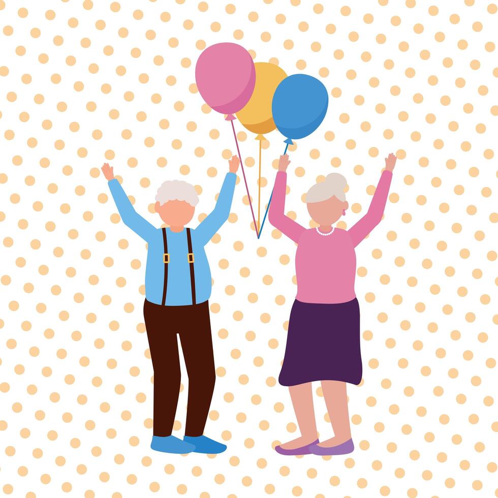Grandmother and grandfather cartoon design vector