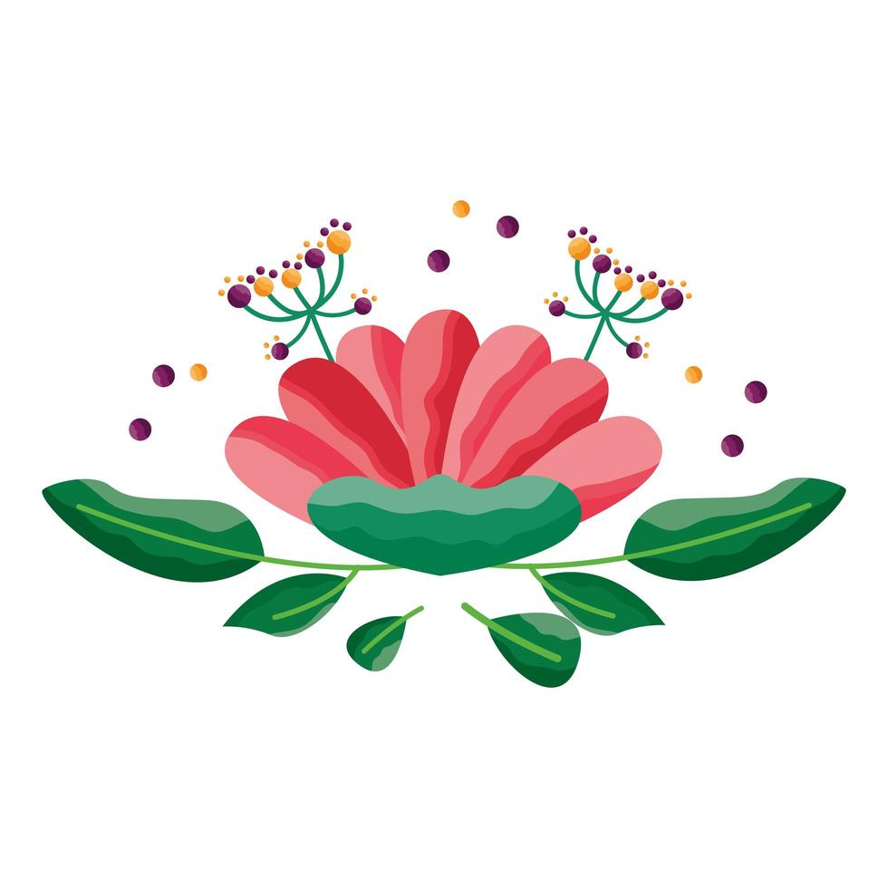 Isolated flower with leaves ornament design vector