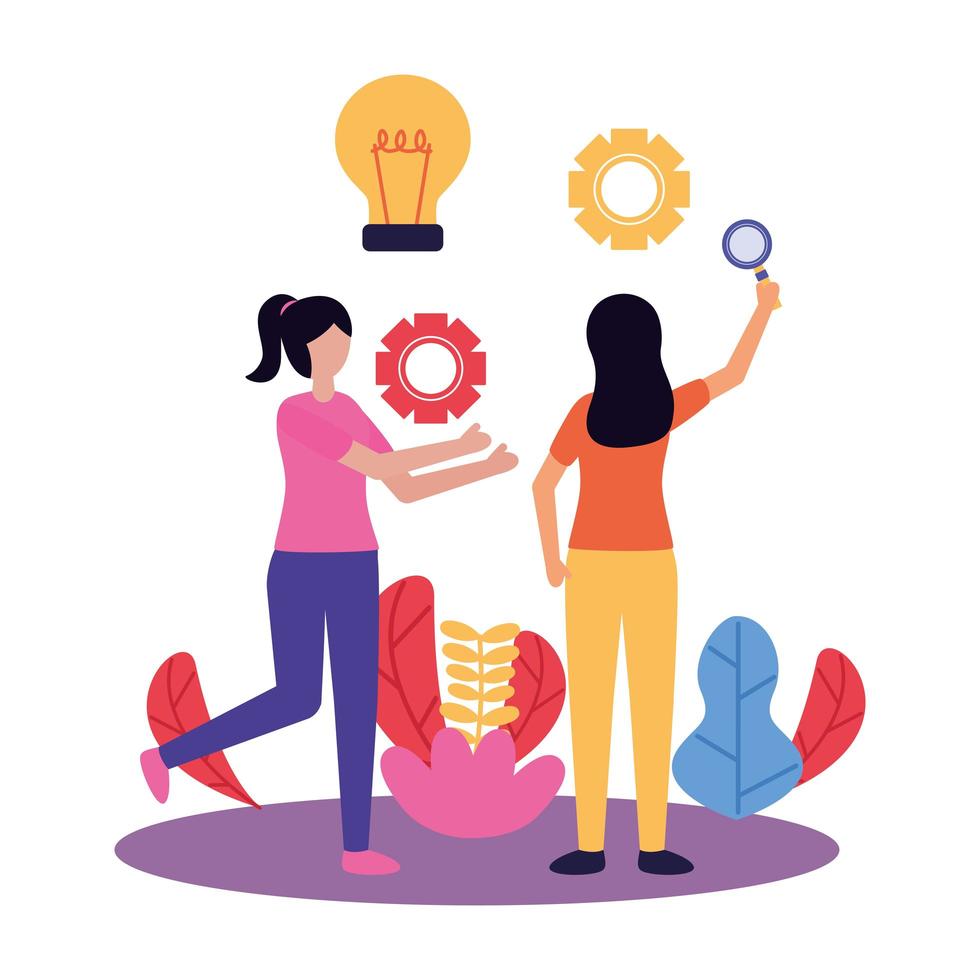 Avatar women with teamwork icon vector design