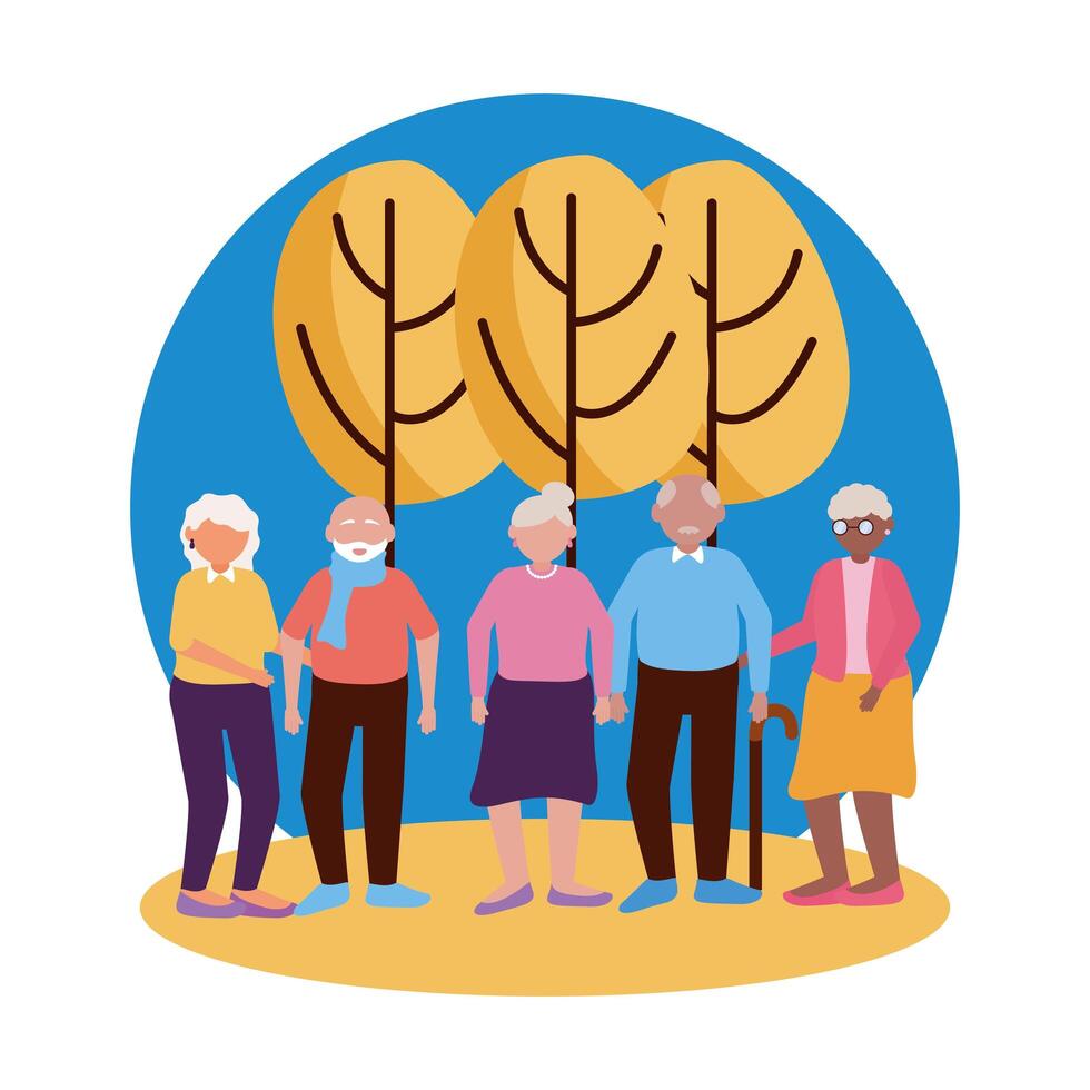 Group of grandparents design vector