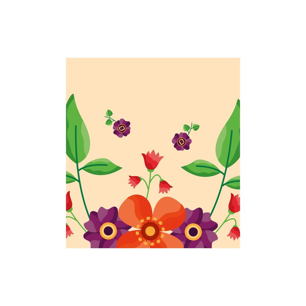 Isolated flowers card vector design