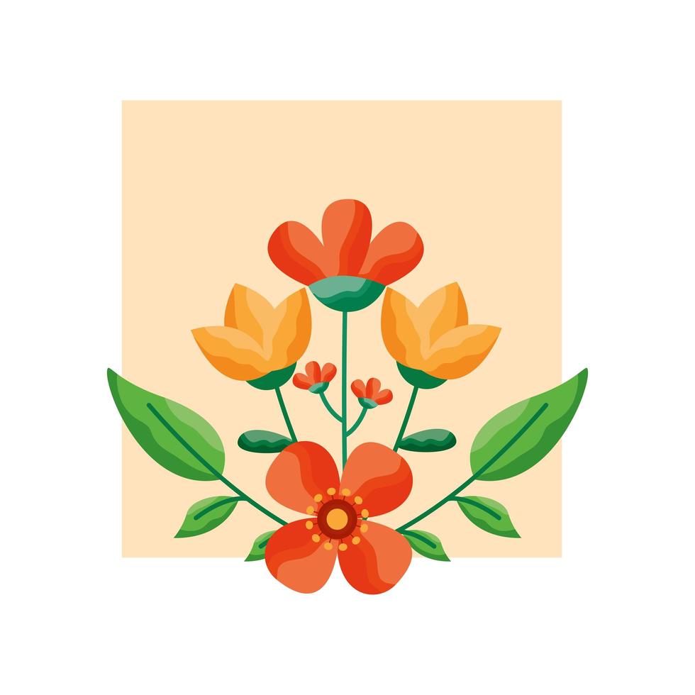 diseño de vector de tarjeta de flores aisladas