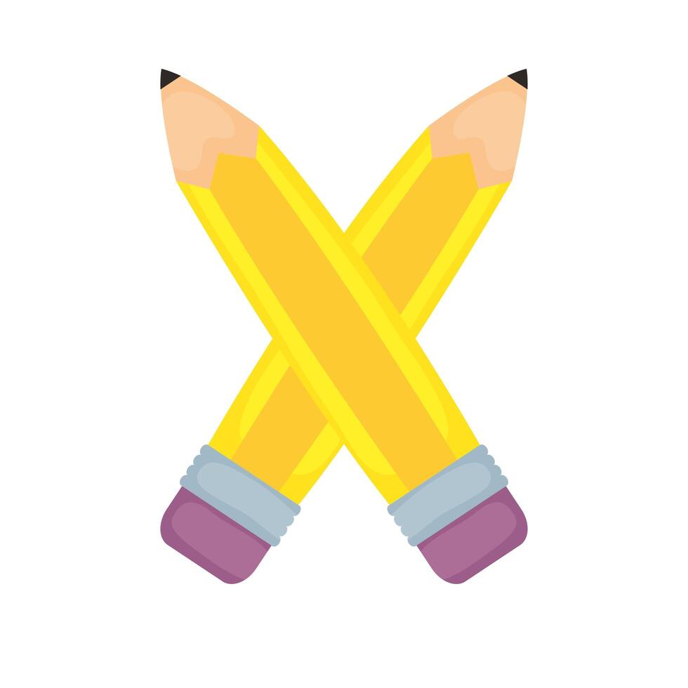 school pencils isolated icon vector