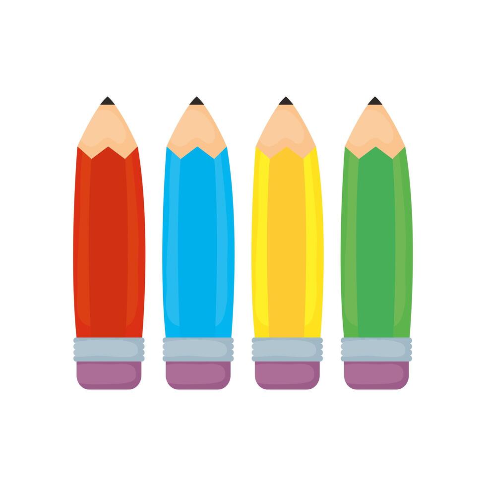 colored pencils school supplies icon vector