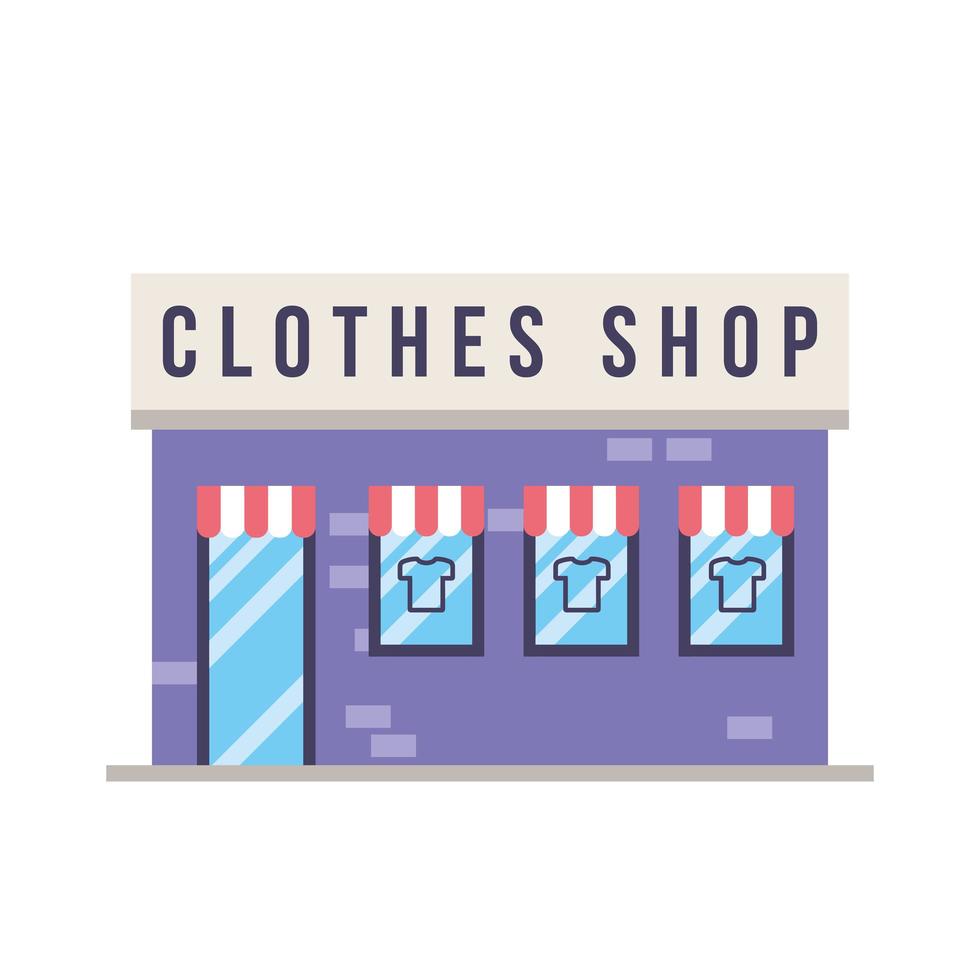 little clothes shop store building facade scene vector